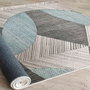 Conceptum Alfombra de Algodón 160 x 230 cm Azul, Gris y Negro